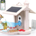Bird feeder with camera and AI bird recognition for the garden - With built-in solar cell