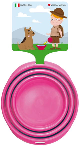  rozinis Maisto ar vandens dubuo šuniui ar katei - Sulankstomas baras - 0,7 litro - Kelios spalvos