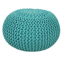 Pufo skersmuo 55 cm megzta taburetė (mėtos žalia) - Pufas/grindų pagalvėlė - Šiurkštus mezginys atrodo ypač aukštas 37 cm