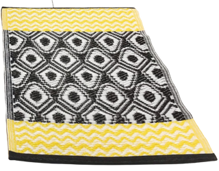  geltona-juoda-balta Kilimėliai - 40 x 60 cm - Viduje, terasoje, paplūdimyje ar kempinge
