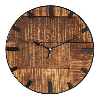 Sieninis laikrodis medinis skersmuo 30 cm. Svetainės laikrodis modernus apvalus pagamintas iš medžio vintažinis tylus. Pagaminta iš mango medienos.